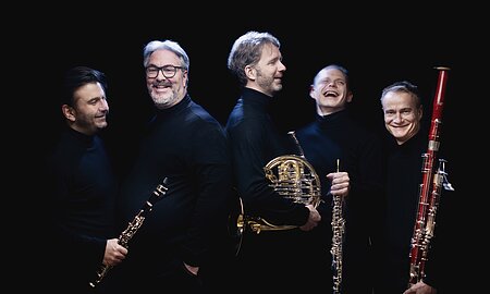 Ensemble 4.1 Die fünf Musiker des Ensemble 4.1 mit ihren Instrumenten.